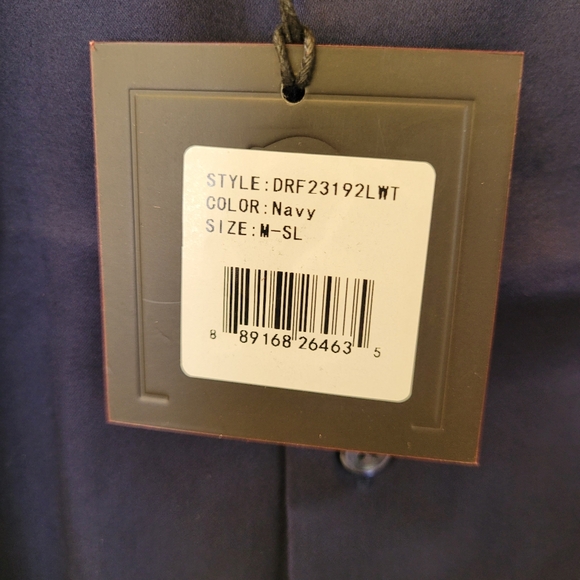 DSTRCT & ROW Navy Slim Fit Button Front Long Sleeve Shirt Size M-SL - Picture 8 of 14
